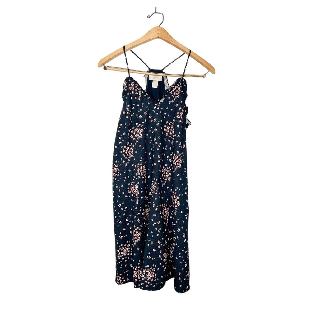 Ann Taylor LOFT Floral Print Sleeveless Mini Dress‎ Blue Pink 2
